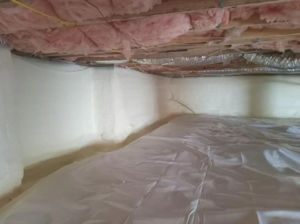 Crawl space encapsulation with closed-cell spray foam for Roof Waterproofing in Lewiston